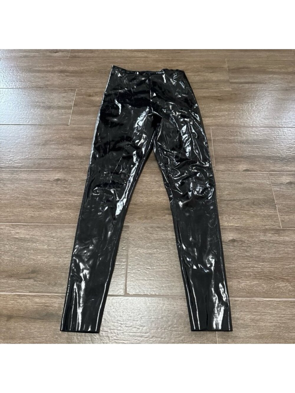 Commando control faux patent leather Latex like shiny pleather leggings M black